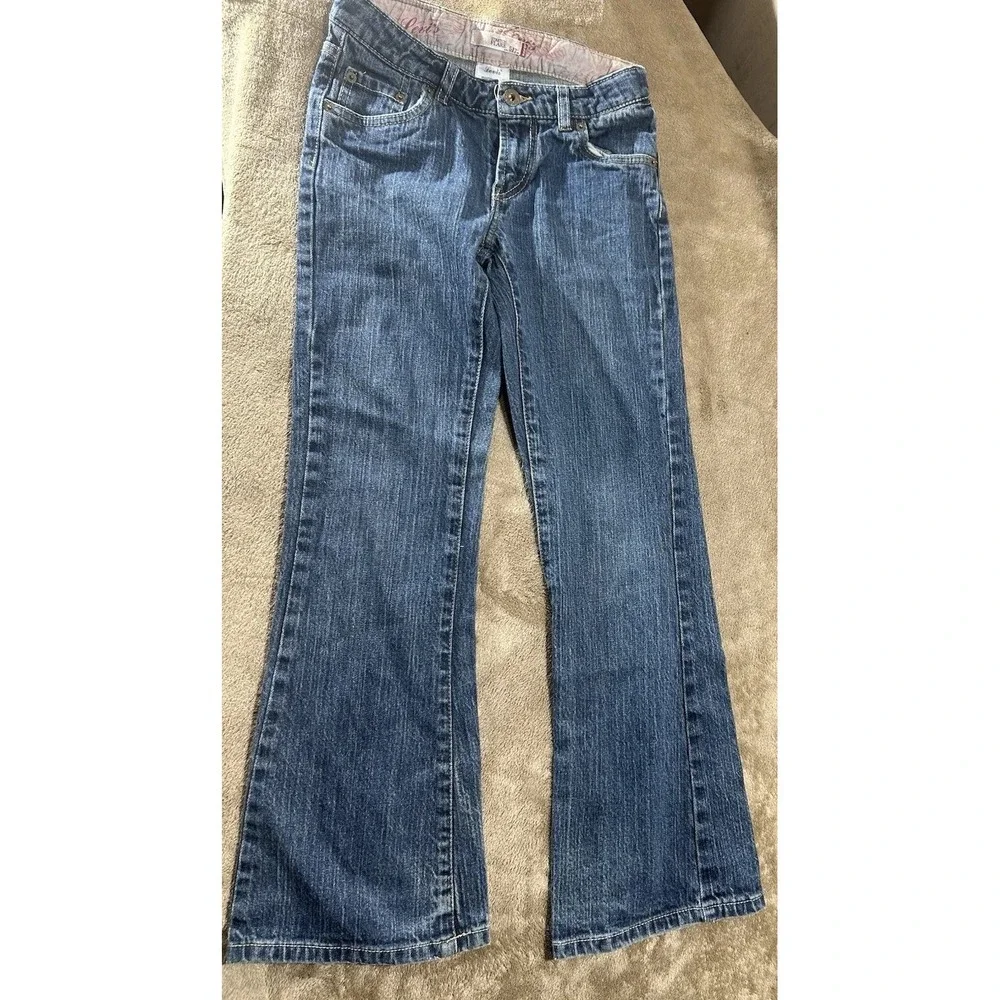 Levi's 517 Stretch Flare Jeans Girls Size 12 Regular Blue Denim Red Tab